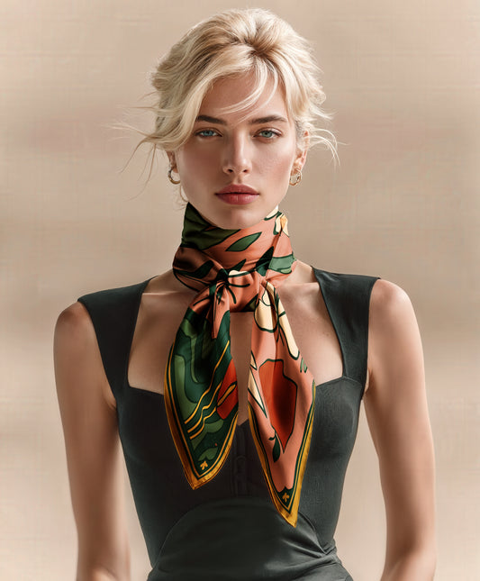'Green Gaze' Silk scarf