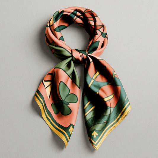 'Green Gaze' Silk scarf