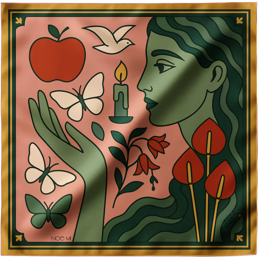 a noe mi silk twill scarf