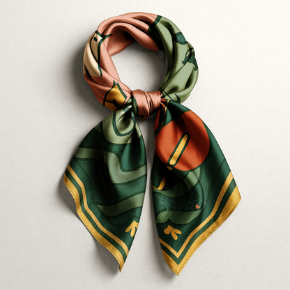 'Green Gaze' Silk scarf