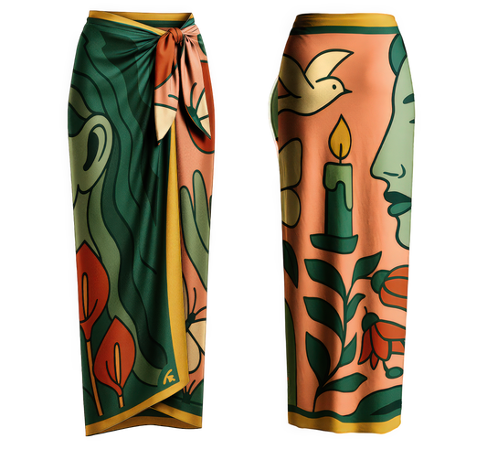 'Green Gaze' Long Pareo