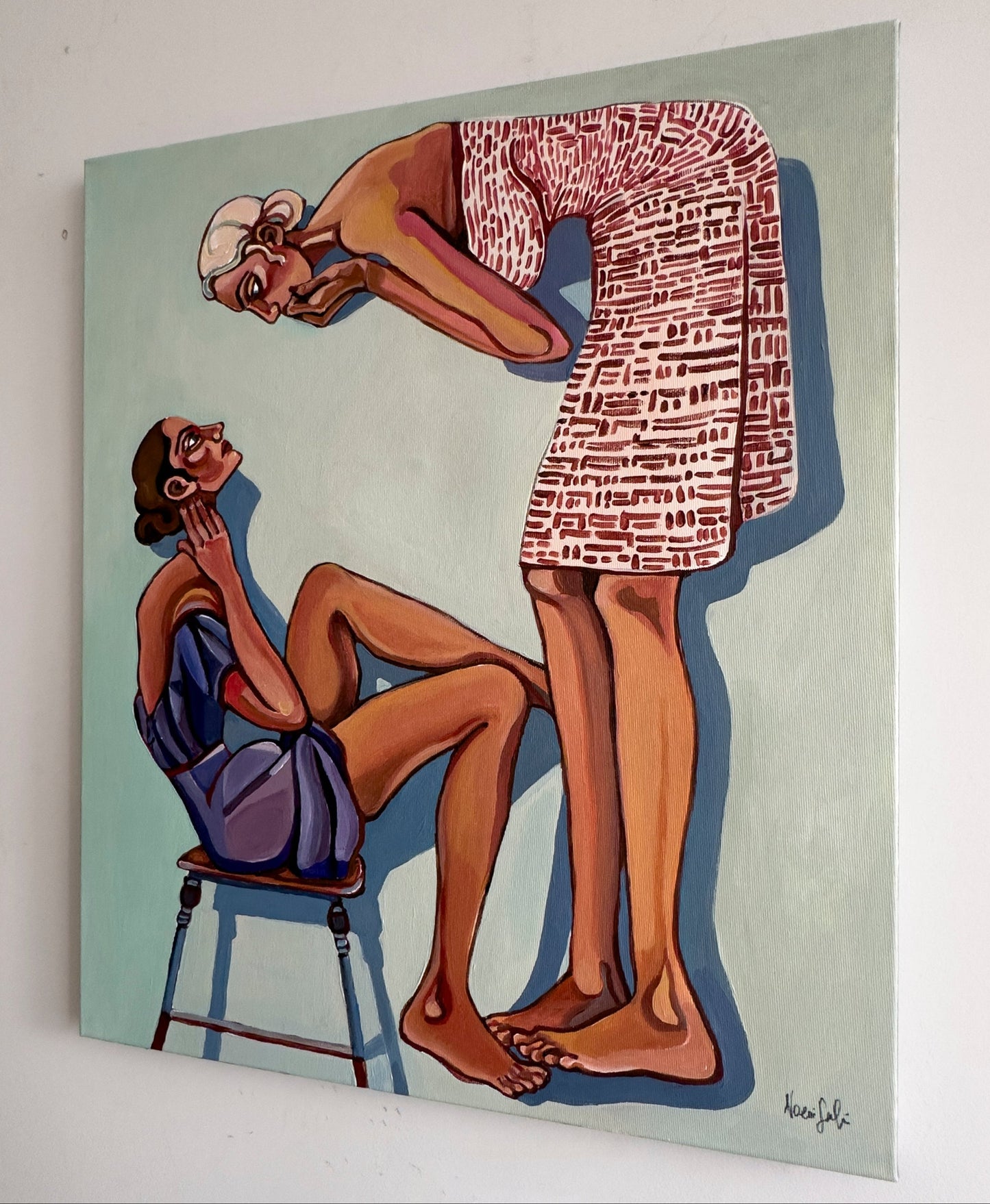 High Maintenance original artwork by Noemi Safir, a highly collectible painting about women who are labeled difficult when they are simply tired of pretending they need nothing.