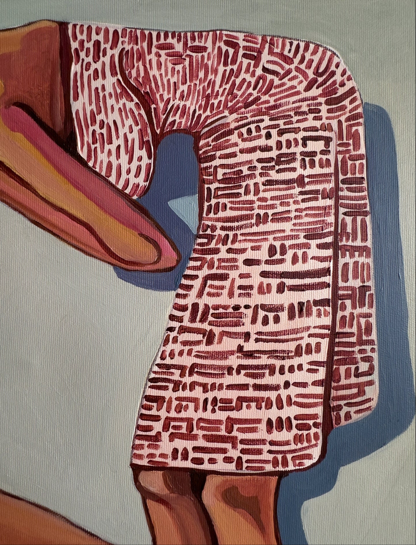 Noemi Safir women painting High Maintenance, an original acrylic on canvas artwork about emotional labor, intimacy, feminine identity, and personal resonance for collectors.