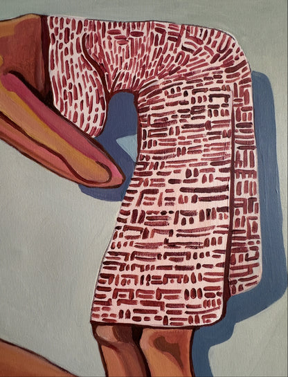 Noemi Safir women painting High Maintenance, an original acrylic on canvas artwork about emotional labor, intimacy, feminine identity, and personal resonance for collectors.