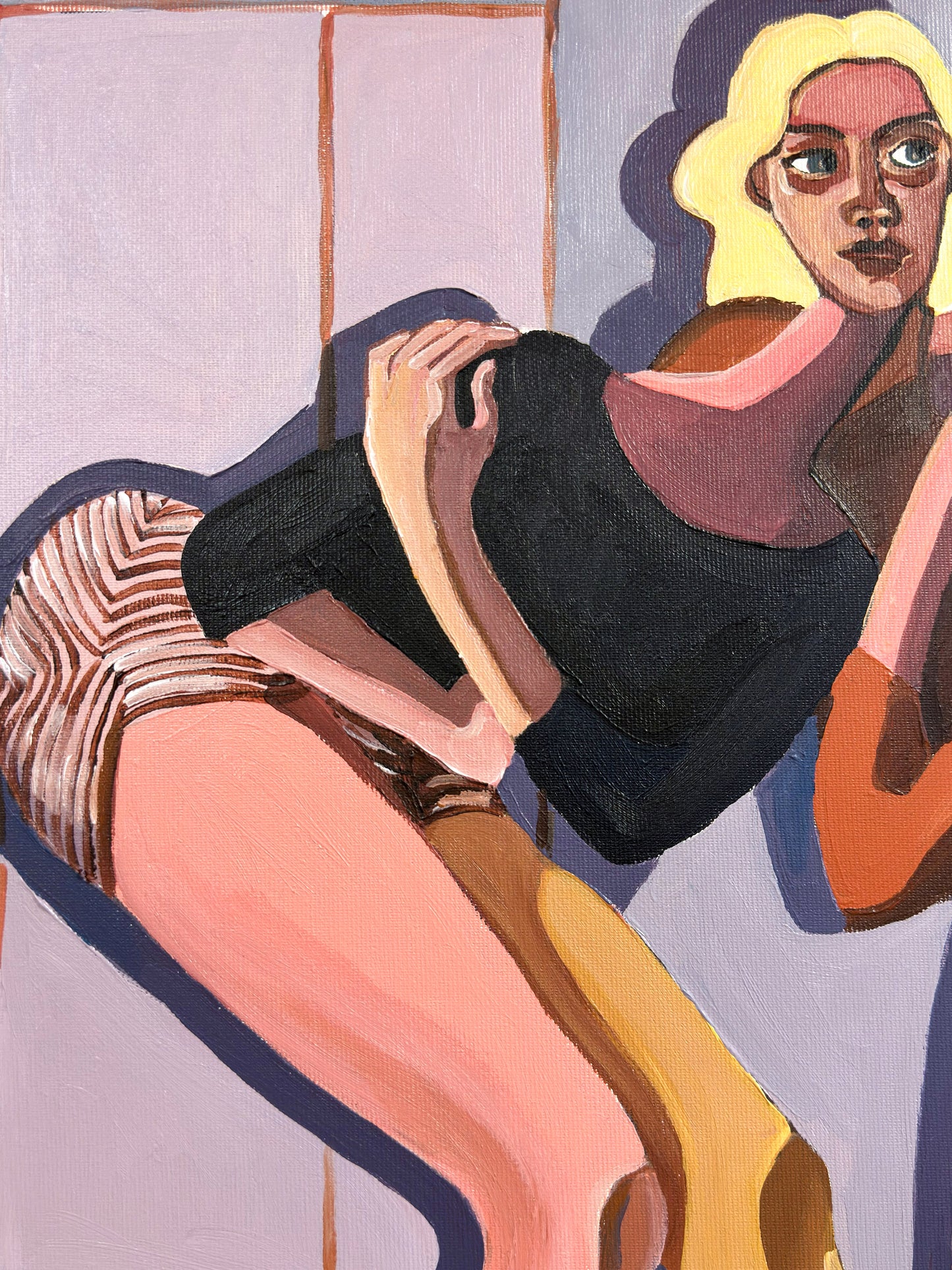 Love Overload original artwork by Noemi Safir, a highly collectible painting about closeness becoming too full, too charged, and almost impossible to separate from need.