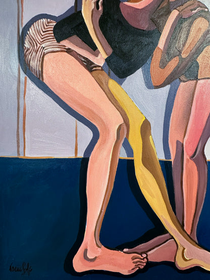 Contemporary figurative art by Israeli artist Noemi Safir titled Love Overload, created for collectors drawn to emotional storytelling, women in art, and beauty with meaning.