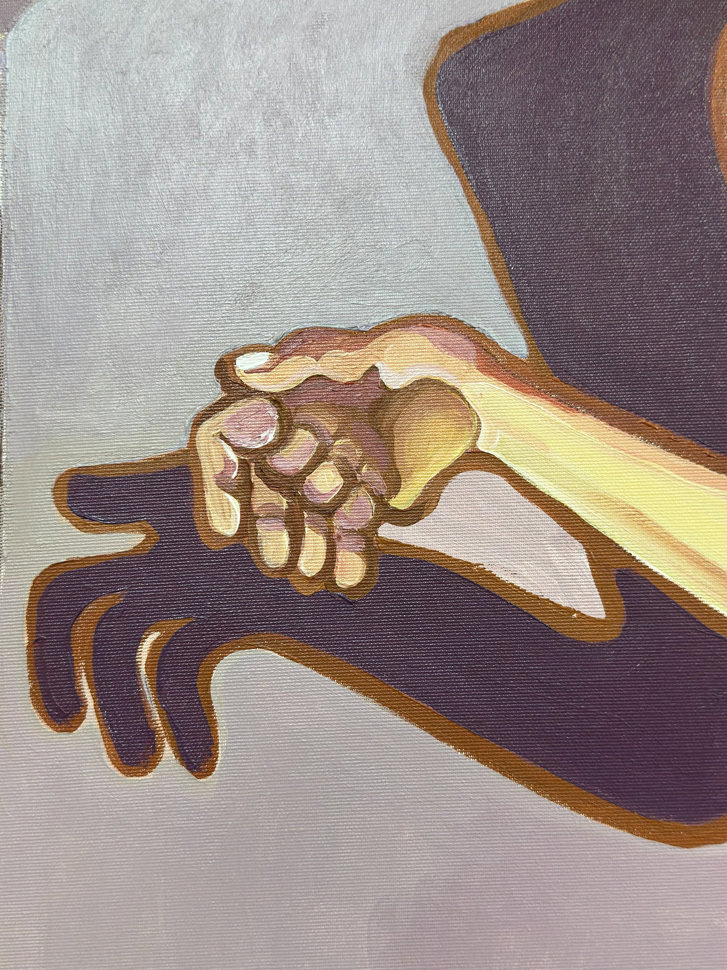 Noemi Safir women painting She Never Stepped In, exploring the painful space between being seen and being reached inside a relationship.