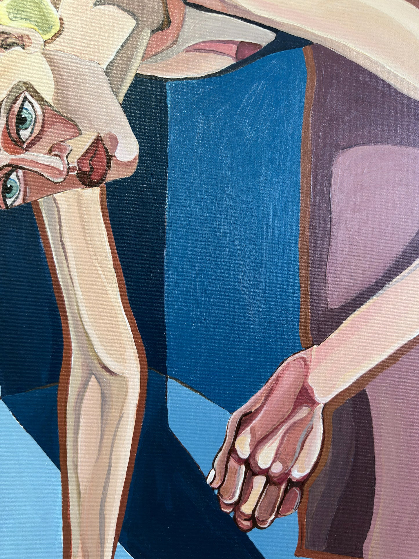 Contemporary figurative art by Israeli artist Noemi Safir titled After Everyone Left, created for collectors drawn to women in art, emotional storytelling and beauty with meaning.