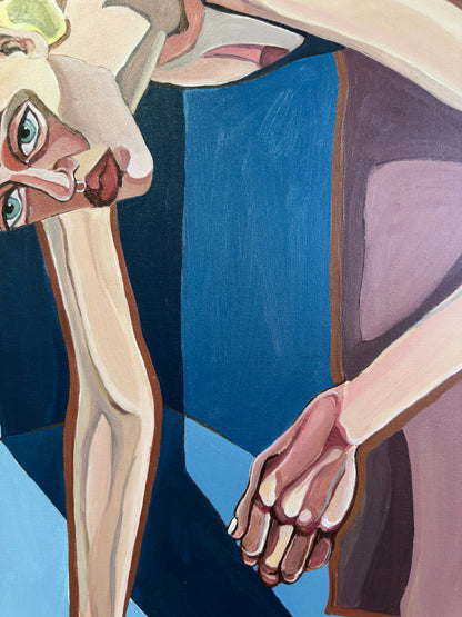 Contemporary figurative art by Israeli artist Noemi Safir titled After Everyone Left, created for collectors drawn to women in art, emotional storytelling and beauty with meaning.