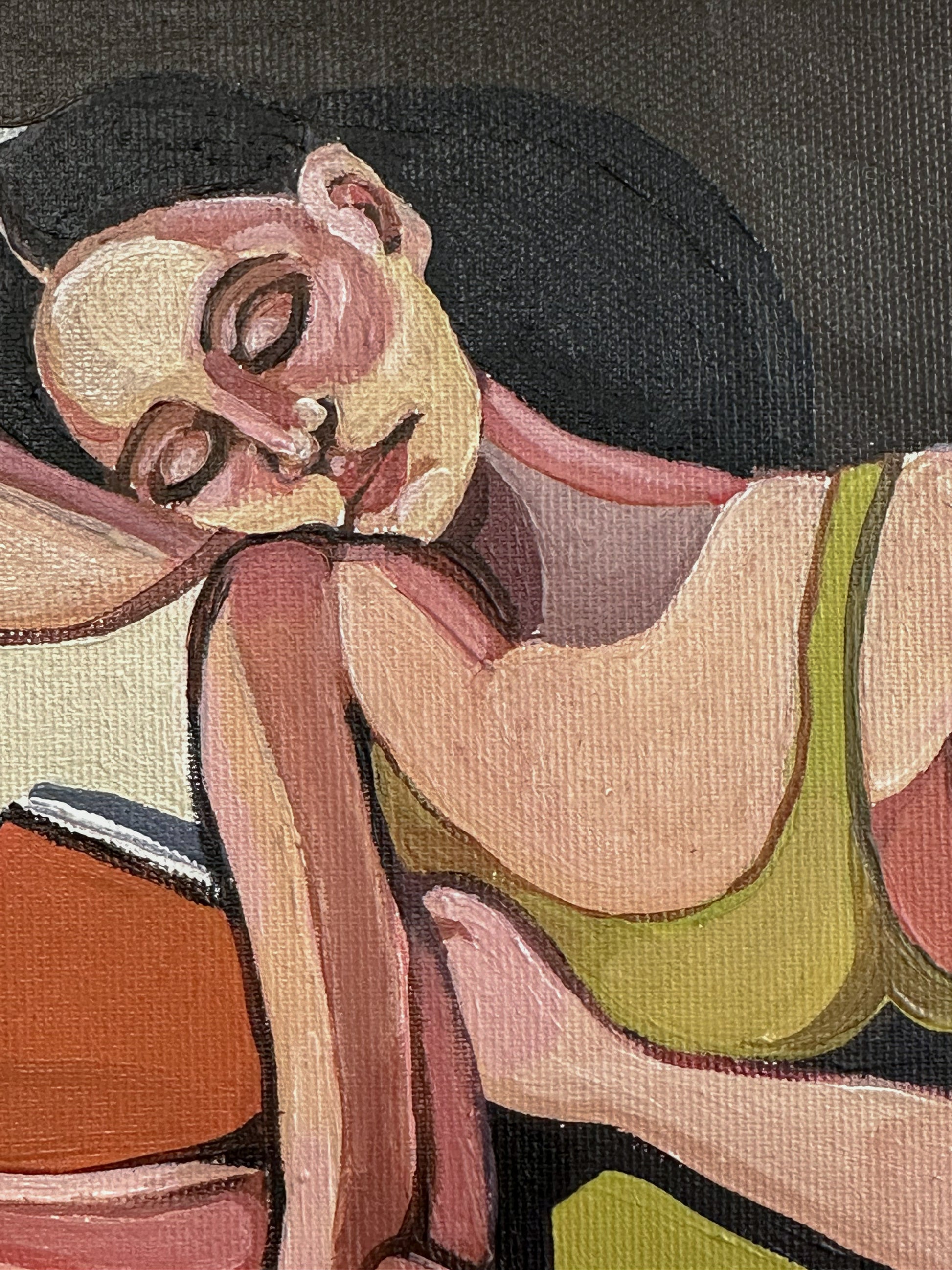 Soft addiction, figurative contemporary painting by Noemi SAfir