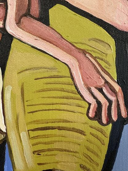 Noemi Safir women painting Soft Addiction, exploring feminine intimacy, relational tension, emotional entanglement, and the subtle danger of closeness that feels good.