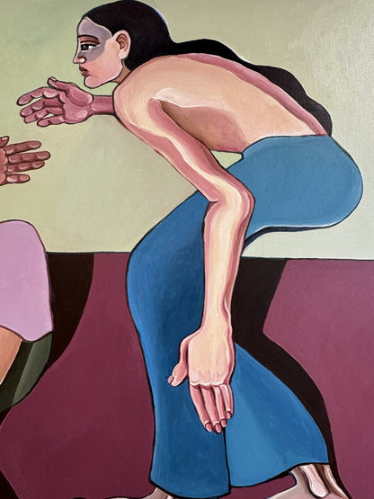 Contemporary figurative art by Israeli artist Noemi Safir titled A Silent Confession, created for collectors drawn to women in art, symbolic storytelling and beauty with meaning.