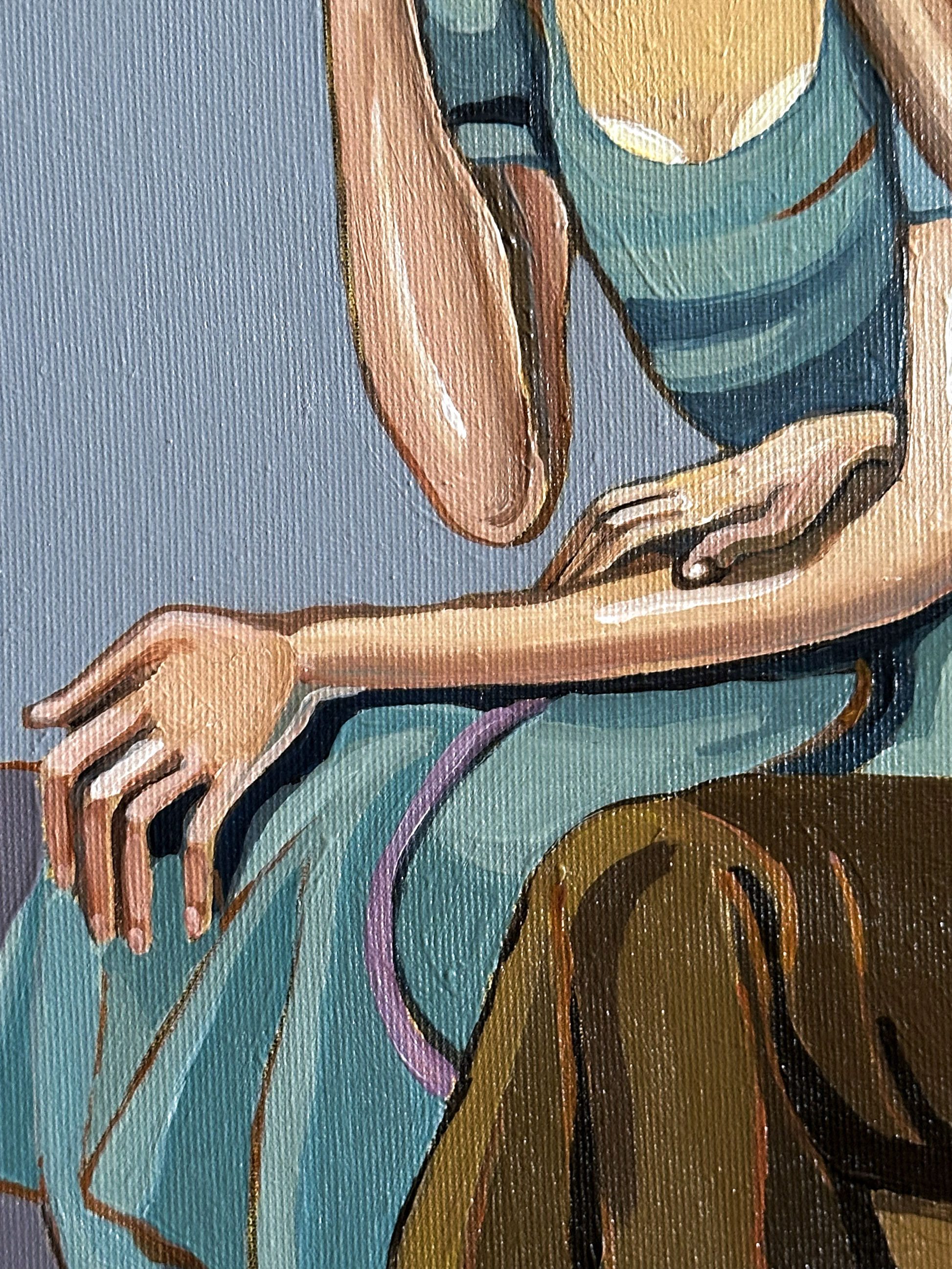 Noemi Safir women painting The Words That Never Come Out, exploring relationships in which silence becomes learned, breath changes, and a woman begins to swallow her own words.