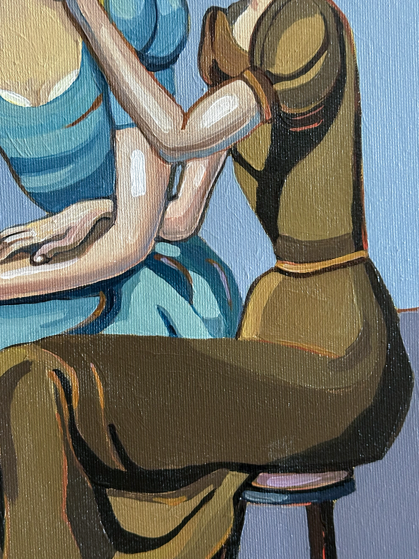 The Words That Never Come Out original artwork by Noemi Safir, a highly collectible painting about feminine intimacy, emotional silencing, self suppression, and the hidden cost of staying quiet.
