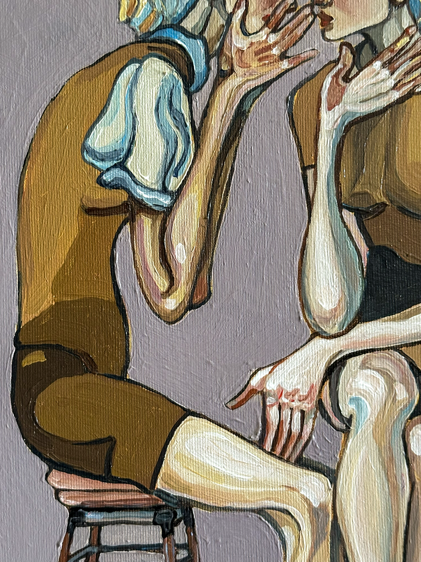 Layers That Left Their Mark original artwork by Noemi Safir, a highly collectible painting about feminine intimacy, emotional memory, psychological pressure, and the lasting mark of relationship.
