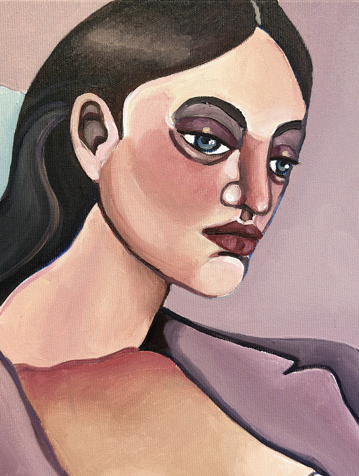 Ask Me Again Tomorrow is a figurative painting about allowing questions to remain open and giving another person more time.