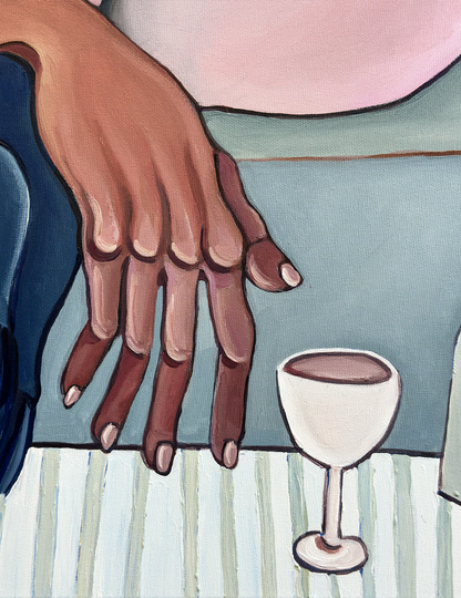 Original acrylic painting by Noemi Safir exploring the difference between being present and immediately trying to solve something.