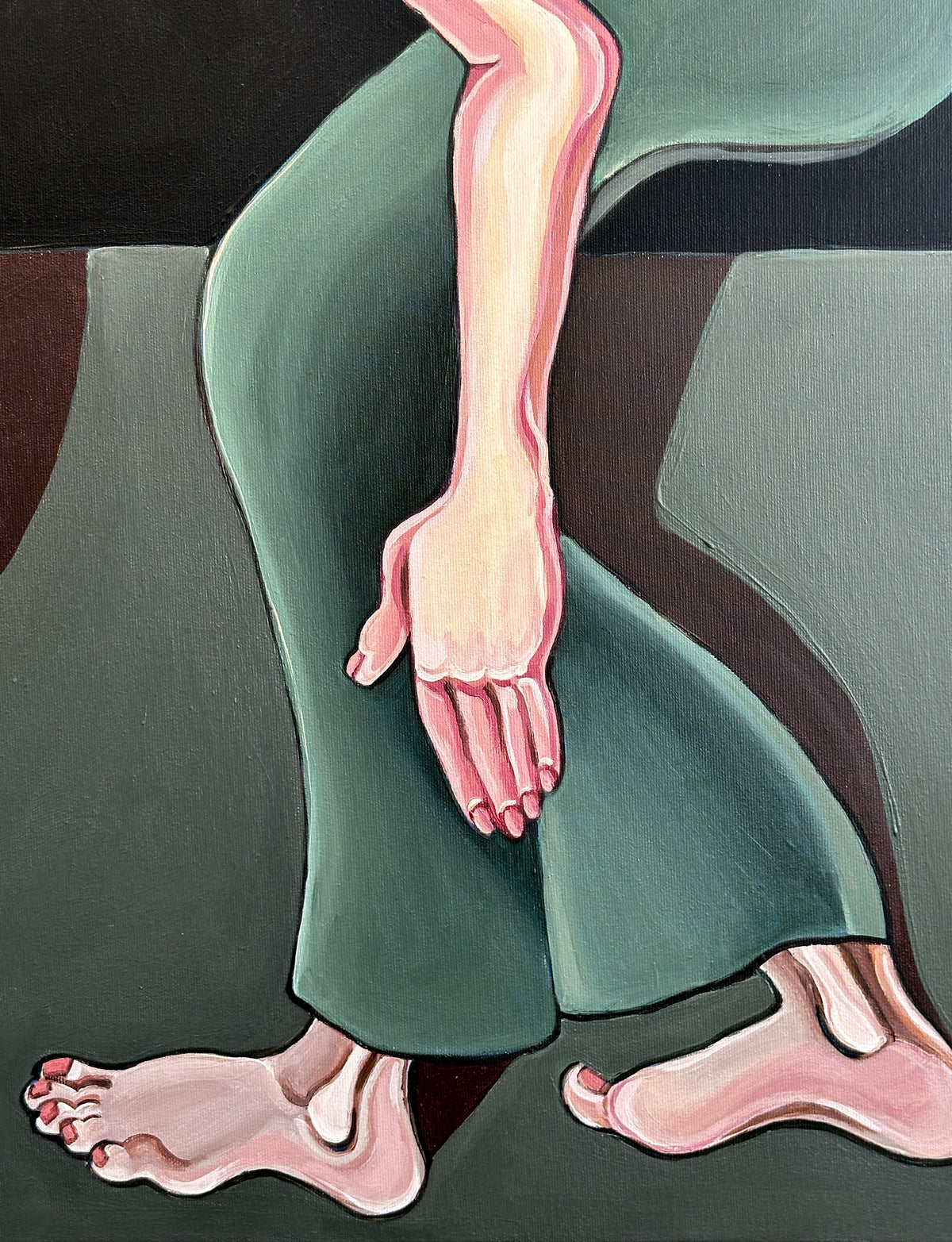 Noemi Safir women painting A Silent Confession, exploring the fragile moment before confession when silence already reveals what words cannot fully hold.