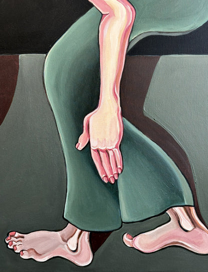 Noemi Safir women painting A Silent Confession, exploring the fragile moment before confession when silence already reveals what words cannot fully hold.