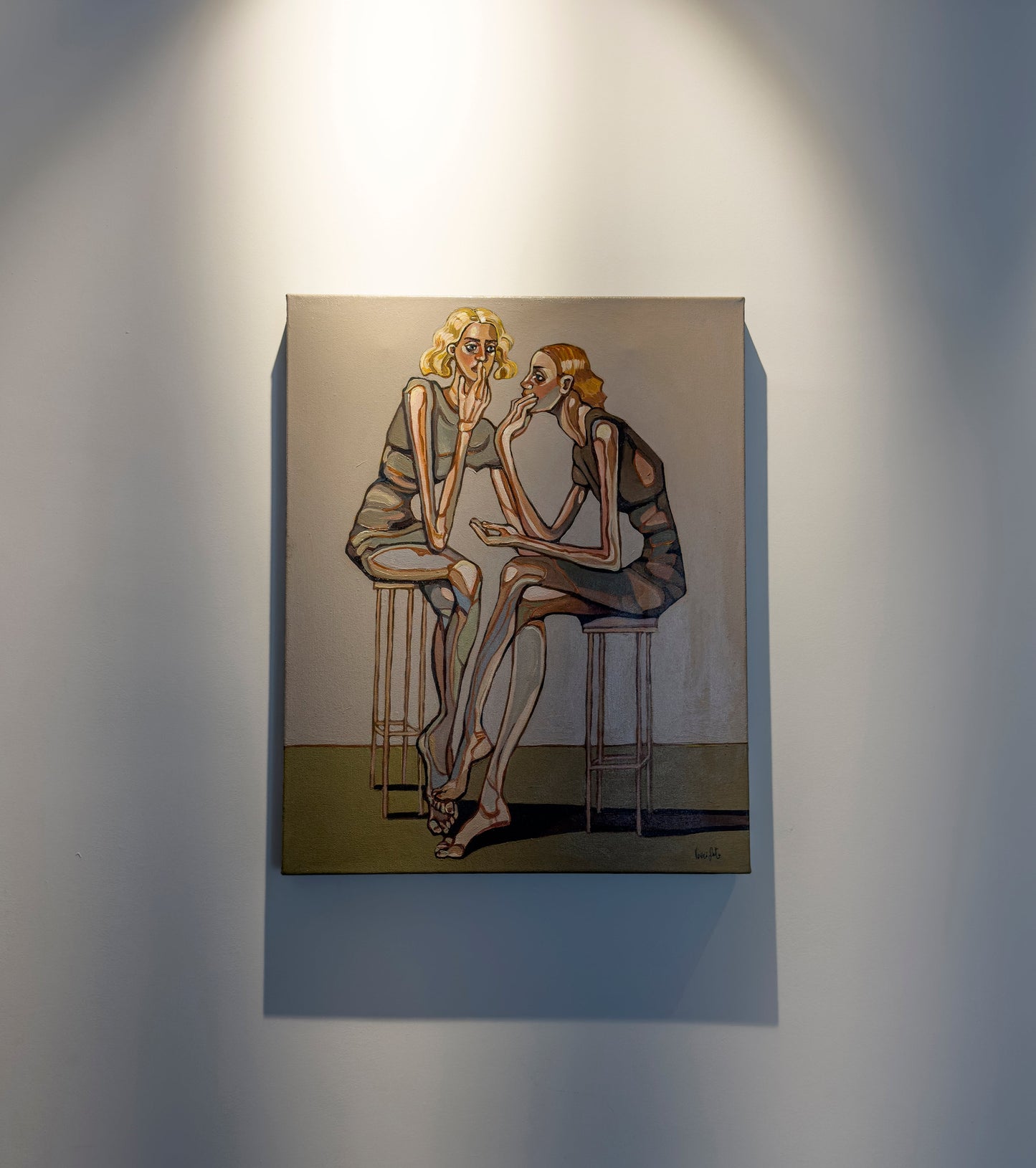 Contemporary figurative art by Israeli artist Noemi Safir titled Until I Became Thin, created for collectors drawn to emotional storytelling, women in art, and beauty with meaning.