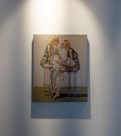 Contemporary figurative art by Israeli artist Noemi Safir titled Until I Became Thin, created for collectors drawn to emotional storytelling, women in art, and beauty with meaning.