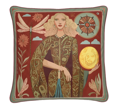 Perfect for chic interiors, this NOE MI square cushion adds softness and symbolism to your space