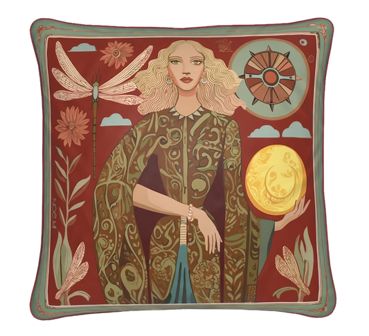 Perfect for chic interiors, this NOE MI square cushion adds softness and symbolism to your space