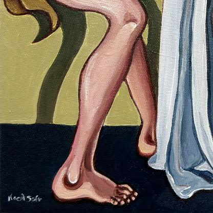 Original acrylic painting by Noemi Safir exploring emotional vigilance and the need to sense every mood before it is expressed.