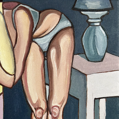 Contemporary female figurative artwork by Noemi Safir depicting two women whose bodies seem to continue into one another.