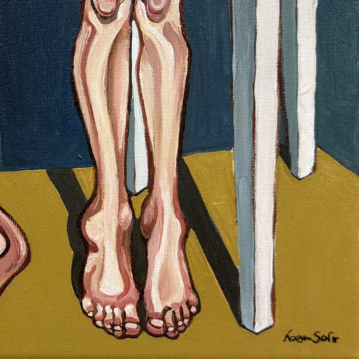 Original acrylic painting by Noemi Safir exploring the way another person’s fears, needs and expectations can become part of us.