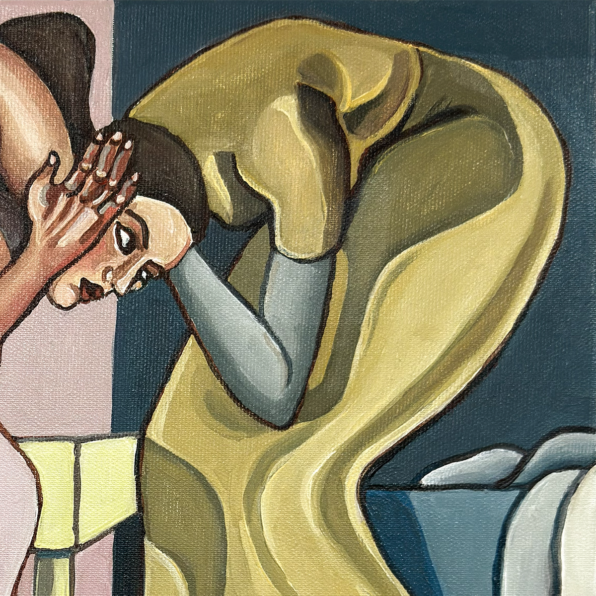 Emotional contemporary painting by Noemi Safir about sensing another person’s needs, moods and feelings before they are expressed.