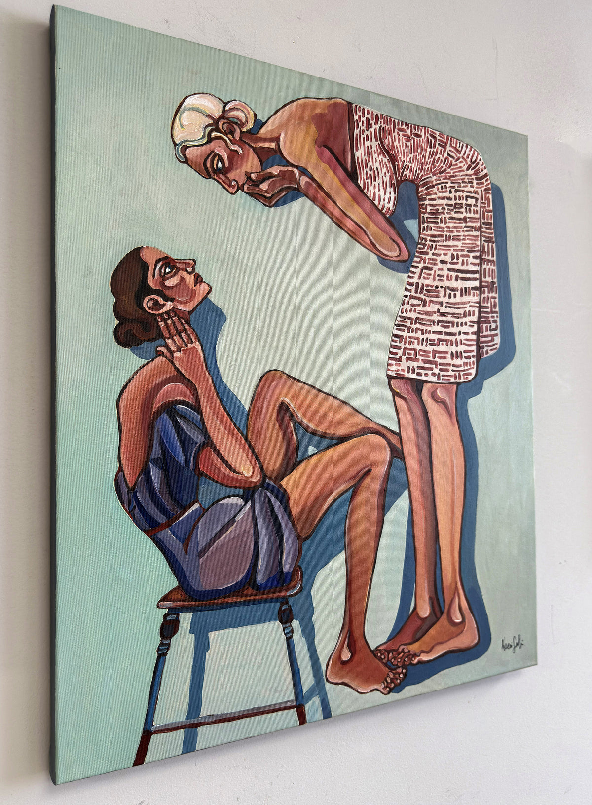 High Maintenance original artwork by Noemi Safir, a highly collectible painting about women who are labeled difficult when they are simply tired of pretending they need nothing.