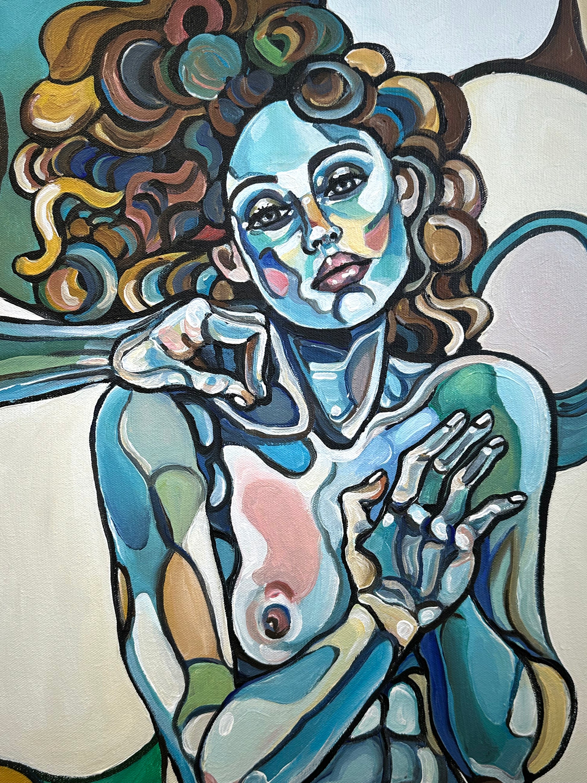 This Wild Dance Never Ends original artwork by Noemi Safir, a highly collectible painting about feminine energy, attachment, repetition, emotional exchange, and shared force.