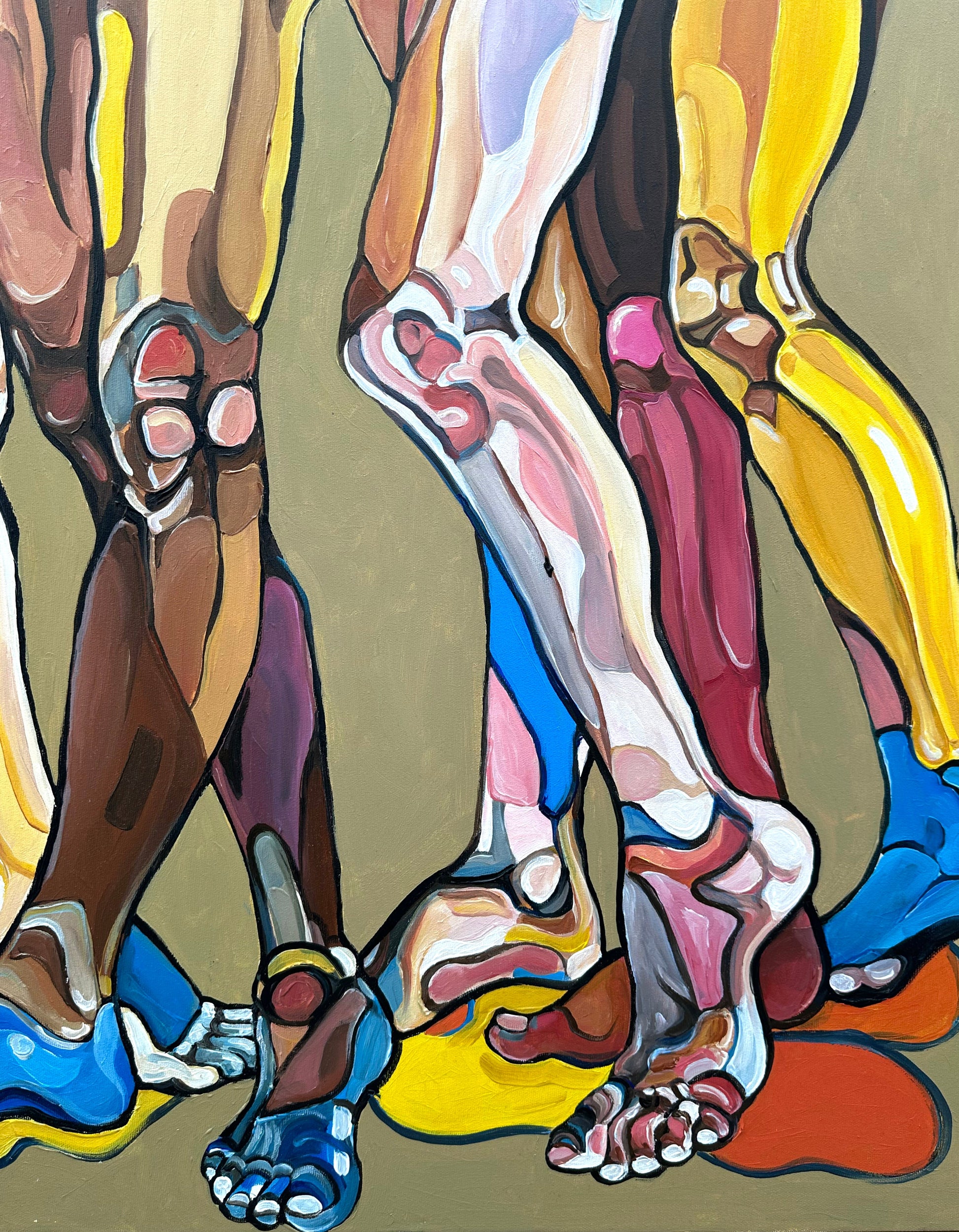 Highly collectible original painting We Are Unbreakable by Noemi Safir, exploring women, emotional figurative art, female alliance, and contemporary symbolic painting.