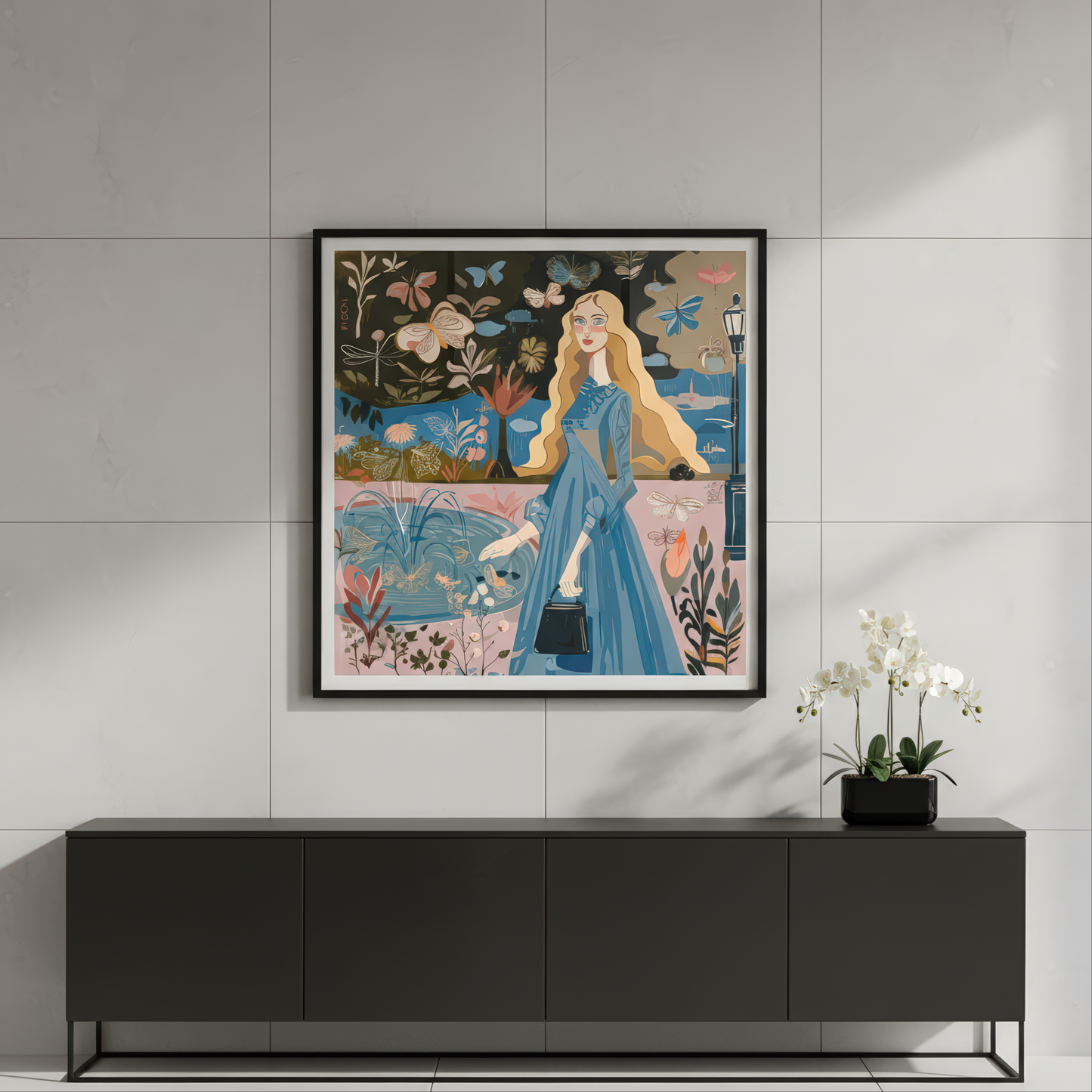 NOE MI art print Pond of Secrets, rich in emotional depth and symbolic details, for art lovers who appreciate soulful storytelling.