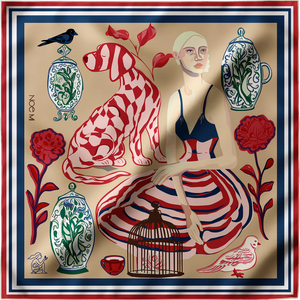 'Quiet Control', Silk Scarf, Riviera