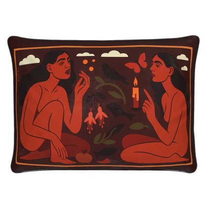 A rectangular luxury pillow/cushion in dark red by NOE MI