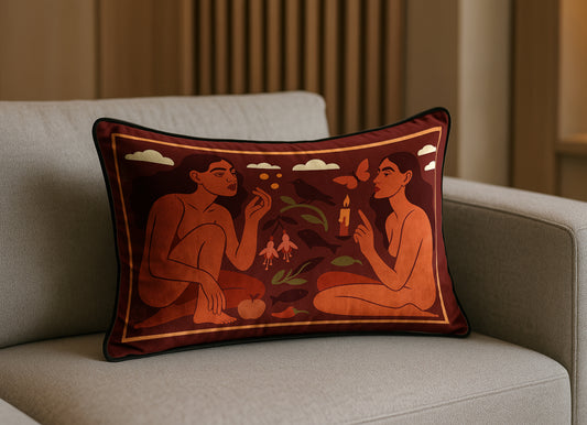 'Red Magic' Rectangular cushion