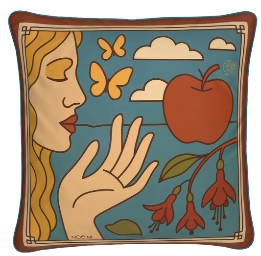 This square cushion from NOE MI highlights depth, intensity, and emotional power, turning a simple seat into a curated experience.