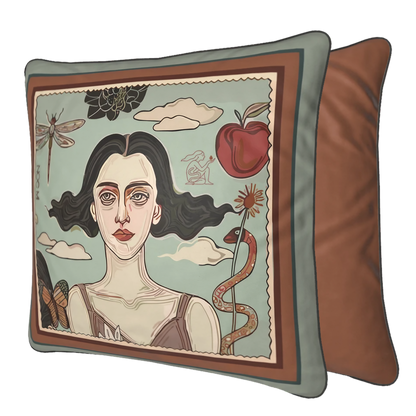 High-end designer pillow by NOE MI featuring dramatic beauty and inner strength in velvet texture
