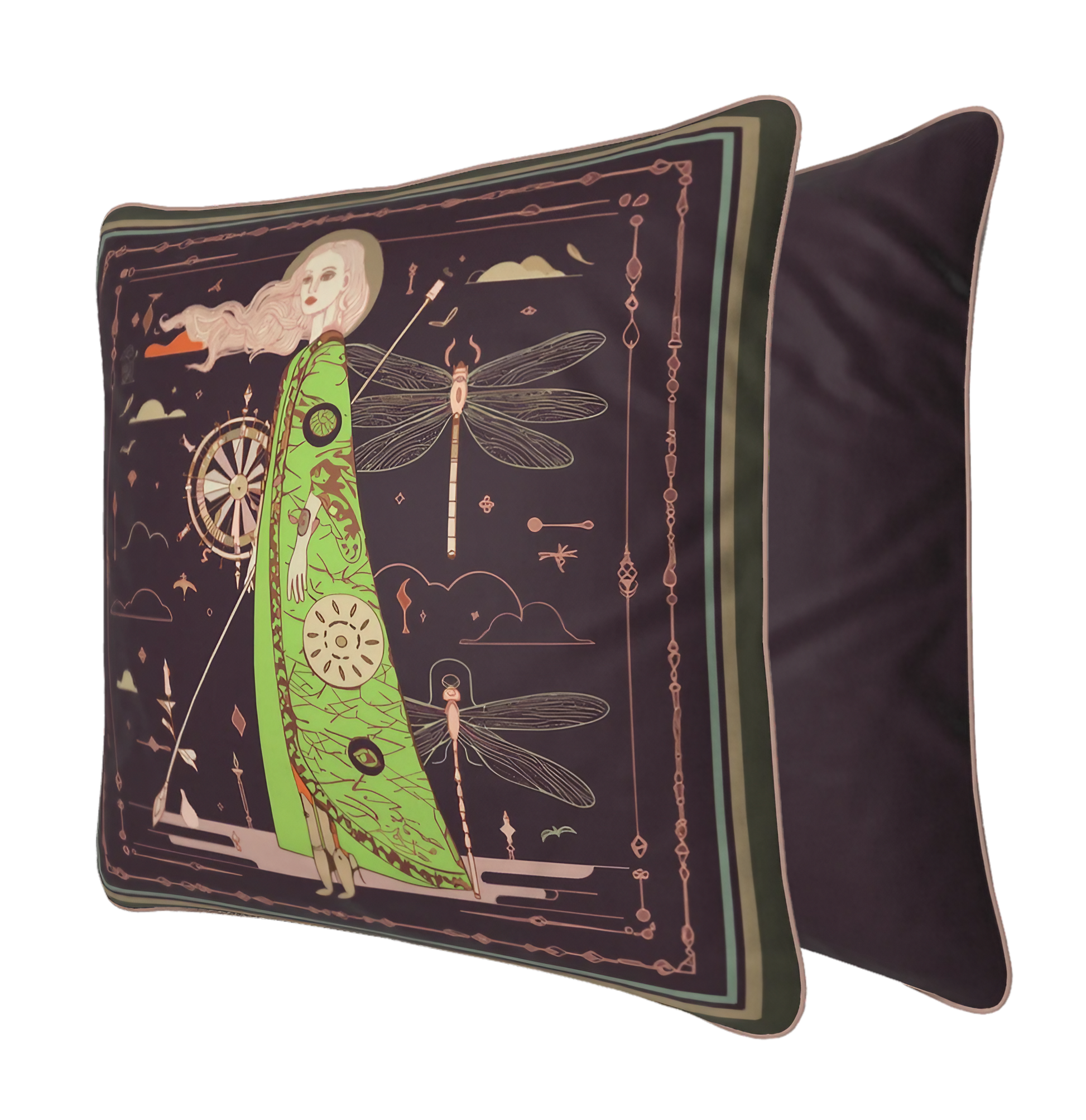NOE MI The Navigator Amethyst cushion is a luxury decorative square pillow ideal for sofas, beds, armchairs, and styled corners, adding depth, contrast, and narrative presence to interior spaces.