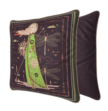 NOE MI The Navigator Amethyst cushion is a luxury decorative square pillow ideal for sofas, beds, armchairs, and styled corners, adding depth, contrast, and narrative presence to interior spaces.