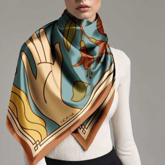 'SKYPOP' Silk scarf