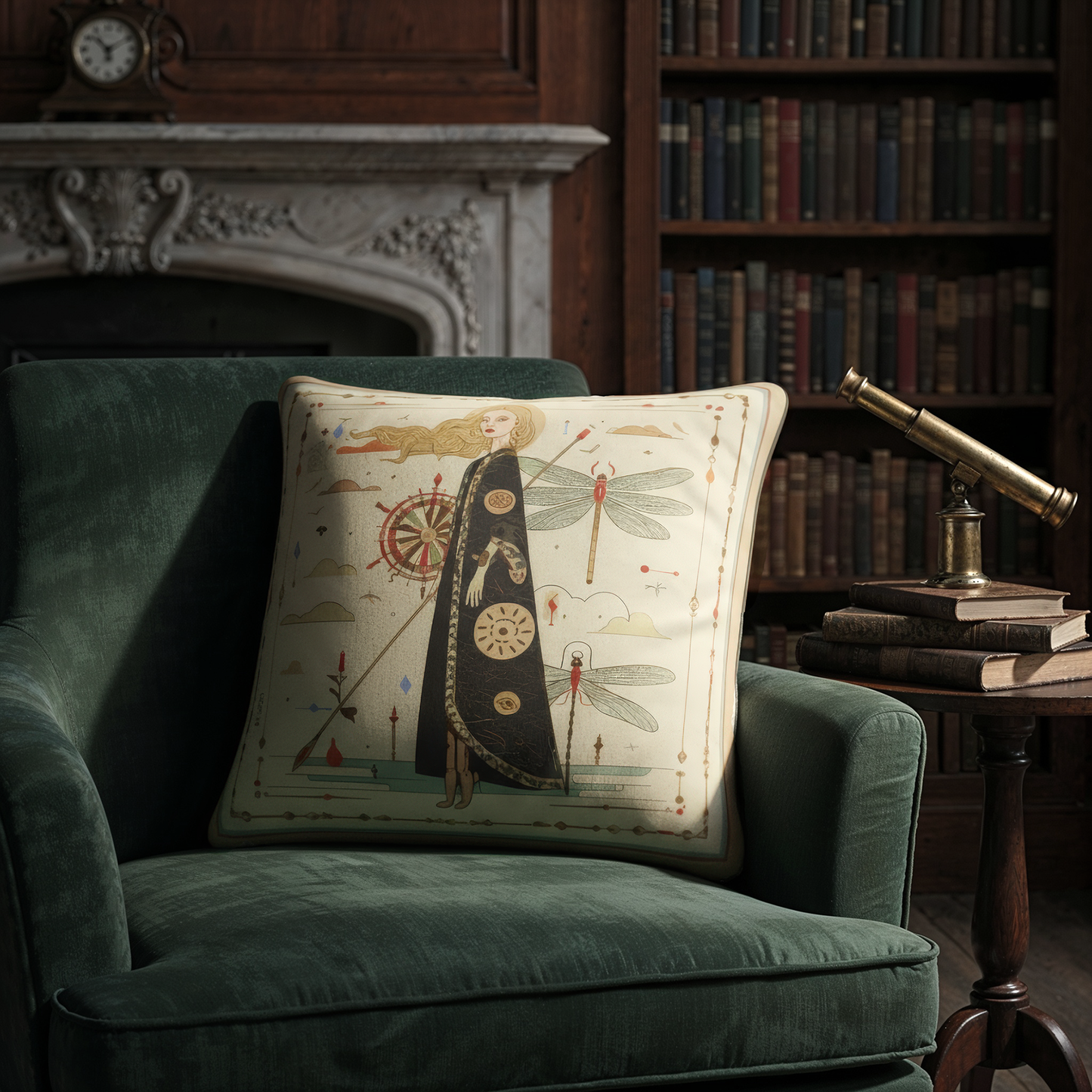 Decorative designer cushion with artistic luxurious print  by NOE MI 