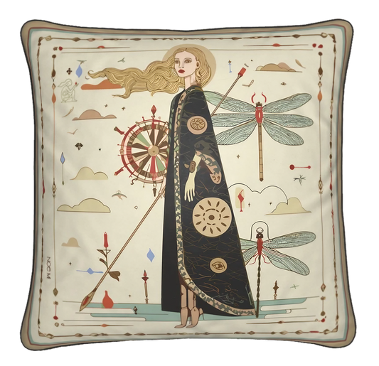 This cushion by NOE MI speaks to collectors, fashion lovers, and interior stylists seeking sophisticated home décor with soul.