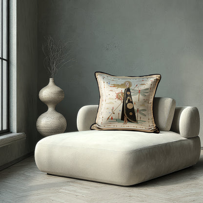 Transform your living space with this poetic and luxurious velver square cushion by NOE MI.