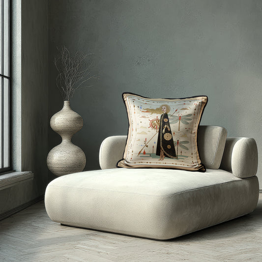 Transform your living space with this poetic and luxurious velver square cushion by NOE MI.