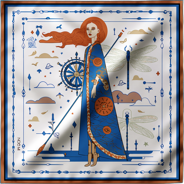 'The Navigator' Silk scarf, Azure