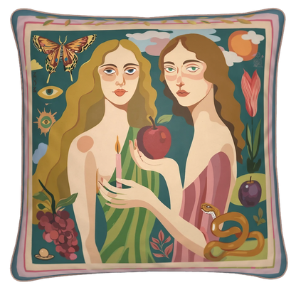 NOE MI’s signature blend of feminine energy and emotional storytelling makes this square pillow a powerful visual accent in any luxe interior.