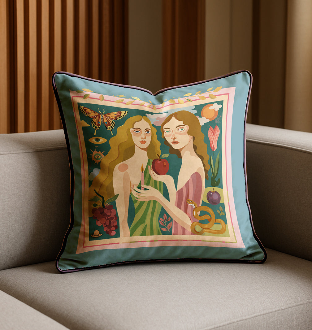 'Two of a Kind' Square Cushion